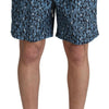 Dolce & Gabbana Blue Patterned Print Beachwear Shorts Swimwear