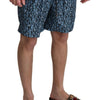 Dolce & Gabbana Blue Patterned Print Beachwear Shorts Swimwear