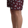 Dolce & Gabbana Maroon Hats Print Beachwear Shorts Swimwear