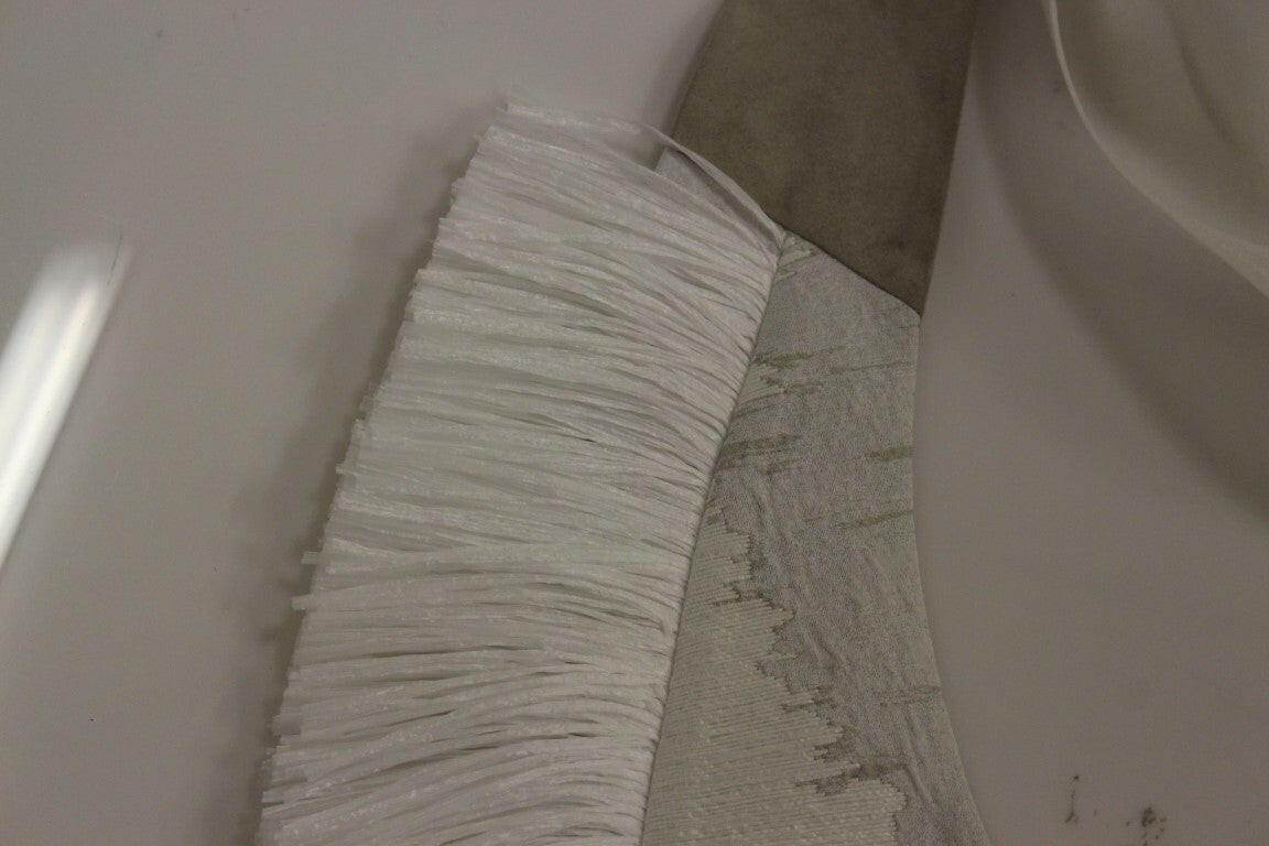 Arzu Kaprol White Lashes Open Back Vest Jacket