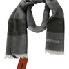 Missoni Gray Striped Wool Unisex Neck Wrap Fringes Scarf