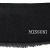 Missoni Black Striped Wool Unisex Neck Wrap Scarf