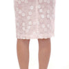 Koonhor White Sequined Straight Pencil Skirt