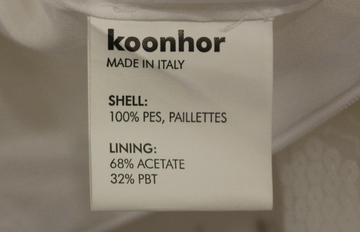 Koonhor White Sequined Straight Pencil Skirt