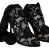 Dolce & Gabbana Black Taormina Lace Socks Boots Shoes Pumps