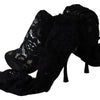 Dolce & Gabbana Black Taormina Lace Socks Boots Shoes Pumps