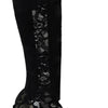 Dolce & Gabbana Black Taormina Lace Socks Boots Shoes Pumps