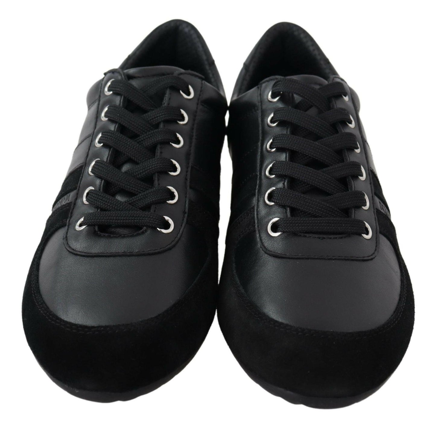 Dolce &amp; Gabbana – Schwarze, lässige Sneakers aus Leder mit Logo