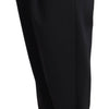 Dolce & Gabbana Black Cropped Dress High Waist Polyester Pants