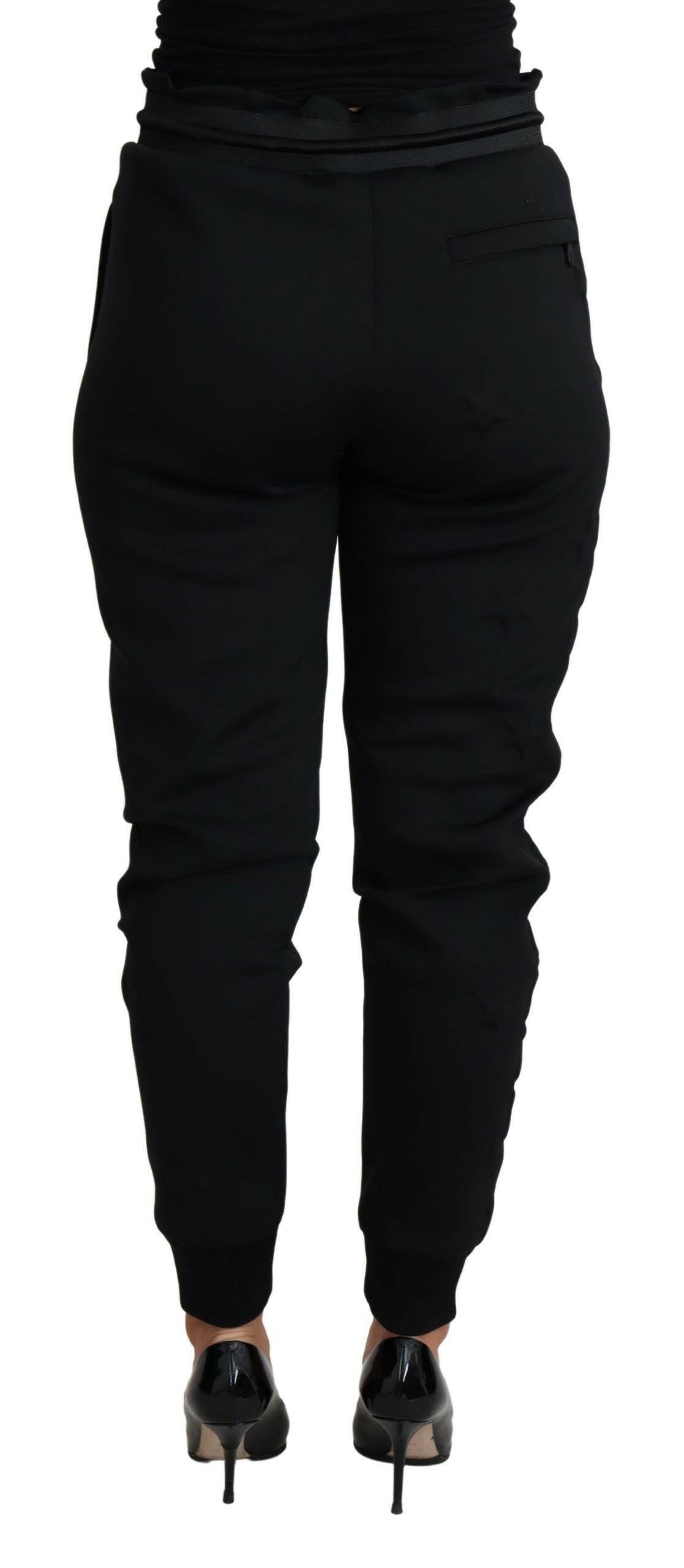 Dolce & Gabbana Black Polyester Neoprene Jogger Trouser Pants