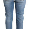 Dolce & Gabbana Blue Tattered Skinny Denim Cotton Blend Jeans
