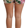 Dolce & Gabbana Pink Cotton Floral Print Hot Pants Short