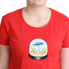 Moschino Rot bedruckte Kurzarm-Oberteile aus Baumwolle, Bluse, T-Shirt