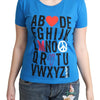 T-shirt en coton Moschino Chic Alphabet en bleu