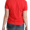 Moschino – Rotes Baumwoll-T-Shirt mit grafischem Dreiecksdruck