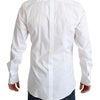 Dolce & Gabbana White Bib Cotton Poplin Men Formal Shirt