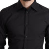 Dolce & Gabbana Black Cotton Blend Formal Dress Shirt
