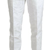 Dolce & Gabbana White Brocade Jaquard Dress Trouser Pants