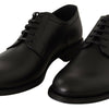 Dolce & Gabbana Black Leather Lace Up Mens Formal Derby Shoes