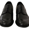 Dolce & Gabbana Black Leather Lace Up Mens Formal Derby Shoes