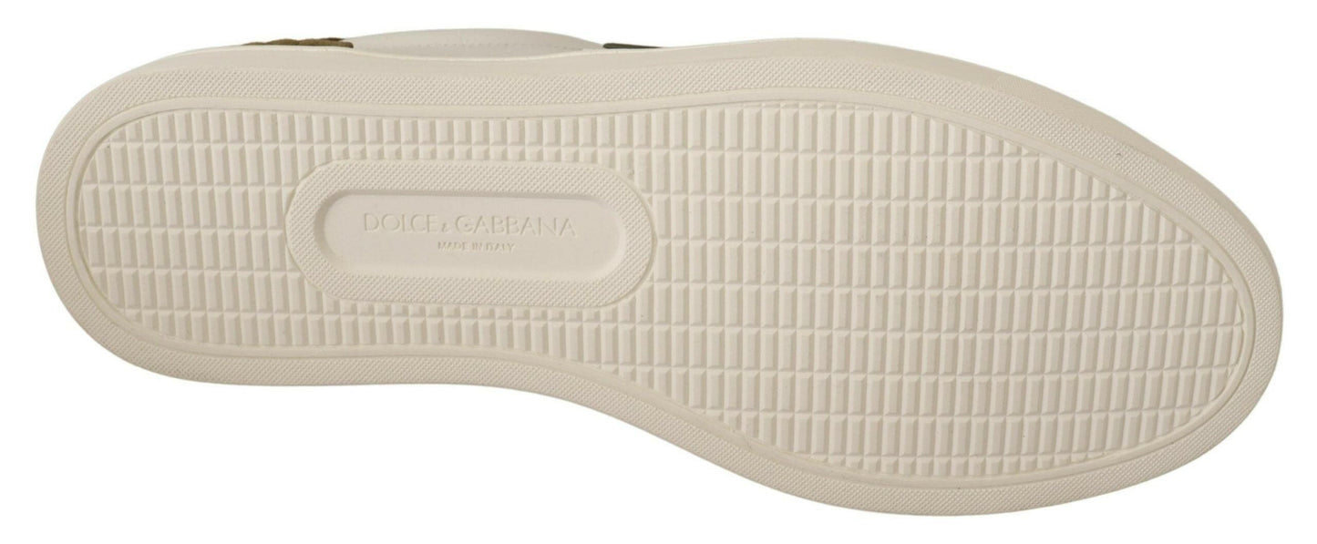 Dolce &amp; Gabbana Weiße Wildleder Herren Low Tops Sneakers