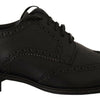 Chaussures Derby élégantes à bout golf en cuir noir Dolce &amp; Gabbana