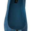 Dolce &amp; Gabbana Blaue Wildleder-Loafer mit Kristallen
