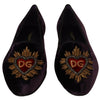 Dolce & Gabbana Purple Velvet DG Heart Loafers Flats Shoes
