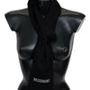 Missoni Black 100% Wool Unisex Neck Wrap Fringes Logo Scarf