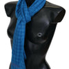Missoni Blue Checkered Cashmere Unisex Wrap Fringes Scarf