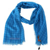Missoni Blue Checkered Cashmere Unisex Wrap Fringes Scarf