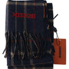 Missoni Black Checkered Unisex Neck Wrap Fringes Scarf