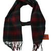 Missoni Black Red Check Wool Unisex Neck Wrap Fringes Scarf