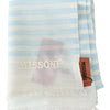 Missoni Blue White Lined Cashmere Unisex Wrap Scarf