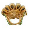 Dolce & Gabbana Gold Brass Yellow Crystal Flower Ring