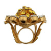 Dolce & Gabbana Gold Brass Yellow Crystal Flower Ring
