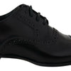 Chaussures Derby élégantes en cuir noir Dolce &amp; Gabbana