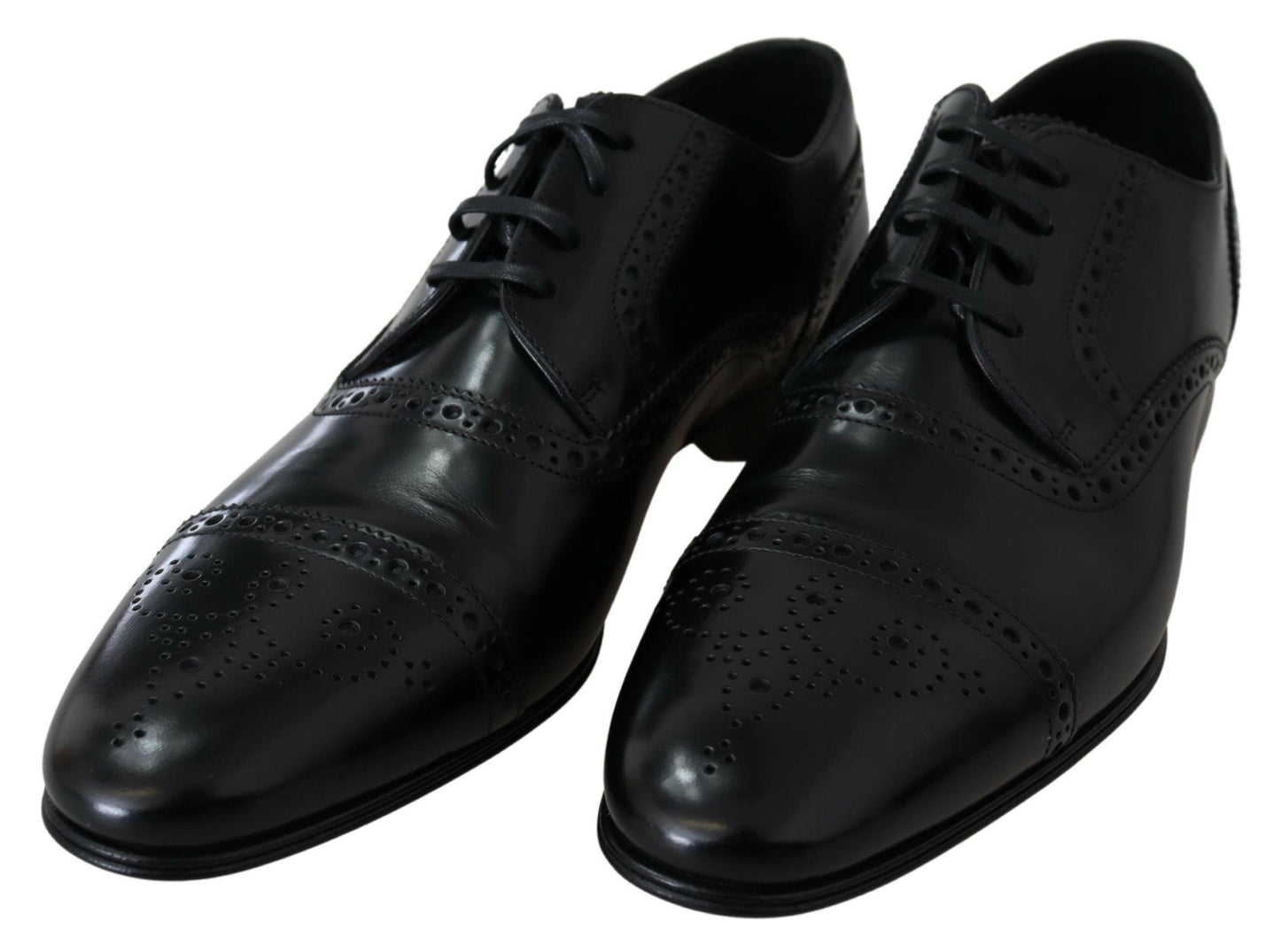 Chaussures Derby élégantes en cuir noir Dolce &amp; Gabbana