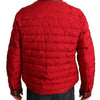 Dolce & Gabbana Red Brocade Bomber Gold Crown Logo Coat Jacket