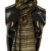 Dolce & Gabbana Metallic Gold Silk Stretch Shawl Wrap Scarf