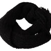 Dolce & Gabbana Black Virgin Wool Knitted Wrap Shawl Scarf