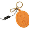Dolce & Gabbana Orange Rubber DG Logo Gold Brass Metal Keychain