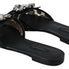 Dolce &amp; Gabbana - Mules élégantes en dentelle noire avec détail de fleur bijou