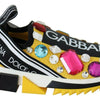 Dolce & Gabbana Yellow Multicolor Crystals Sneakers Shoes