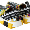 Dolce & Gabbana Yellow Multicolor Crystals Sneakers Shoes