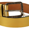 John Galliano Gold Genuine Leather Rustic Silver Buckle Waist Belt