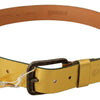John Galliano Gold Genuine Leather Rustic Silver Buckle Waist Belt