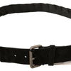 GF Ferre Black WX Silver Tone Buckle Waist Belt
