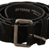GF Ferre Black WX Silver Tone Buckle Waist Belt
