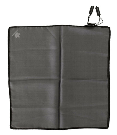 Dolce &amp; Gabbana – Graues quadratisches Taschentuch aus 100 % Seide